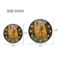 Gustav Klimt Kiss obraz olejny akrylowy zegar ścienny okrągły nie tykający cichy wiszący zegar ścienny cichy zegar na biurko ozdoby do dekoracji domu 2